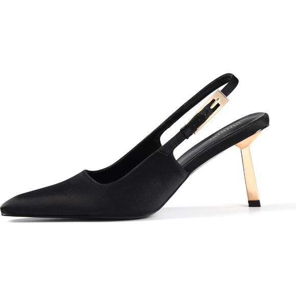 Shoes - Heels for Women Closed Toe 3.5 in Kitten Heels Women Black